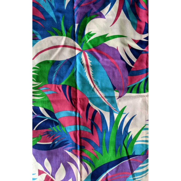 BOLD Vintage Tropical Floral Pattern Cotton Woven Fabric 80s 90's Hawaiian Print - Picture 3 of 6